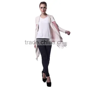 Vintage Ladies Tassels Loose Cardigans Tassel Coat Women Clothing thumbnail-3