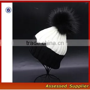 Custom Fashion Real Raccoon Fur Pom Pom Hat Beanie Cap for Wholesale Free Samples-T69-ZT thumbnail-5