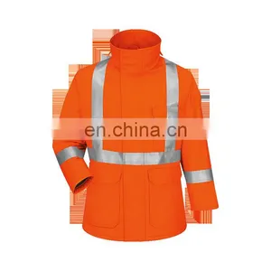 Red 100%cotton 3m Reflective Winter Safety Reflective Jacket for Electrician thumbnail-1
