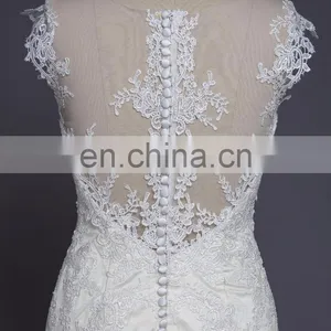 Sleeveless Beaded Trumpet White Bridal Dresses for Weddings thumbnail-4