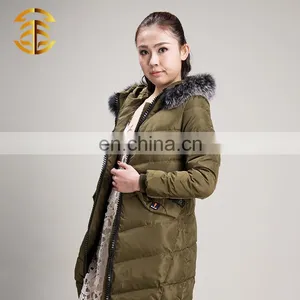 Wholesale OEM Service Long Style Hood Women Down Jacket thumbnail-3