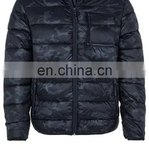 Chic Navy Blue 100%polyester Wadding Coat for Men thumbnail-1