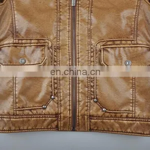 2015 Last Fashion Handsome Warm Mens Hooded Leather Jacket thumbnail-6