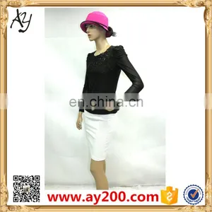 2016 Tulle Slim Shirt Autumn Young Sexy Lady Long Sleeve Casual Shirt thumbnail-3
