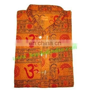 Half Sleeve Long Yoga Kurta in Cotton, Size : Chest 120 x Height 104 x Sleeve 25 Centimeters. thumbnail-1
