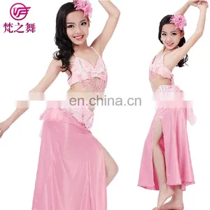 ET-124 Newest Product Ice Silk Sexy Beaded 3pcs/2pcs Children Belly Dance Clothes Wear Set thumbnail-1
