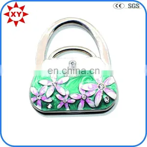 Personalized Functional Heart-shaped Jewerly Bag Hanger With Purple Rhinestone thumbnail-4