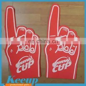 Wedding Decoration & Gift Use Logo Printed NO. 1 Shape Foam Fingers for Competitor thumbnail-1