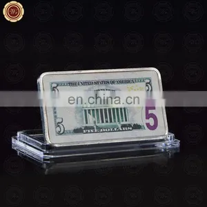 WR USD Dollar Silver Bar Five Dollar Business Souvenir Gifts Usd Fake Money Art Crafts Wholesale Coin thumbnail-2