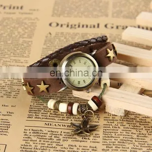 Wholesale Ladies Women Fashion Genuine Charm Lretro Genuine Leather Vintage Watch thumbnail-1