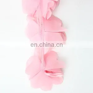 Handmade Shabby Chiffon Lace Flower Solf Ruffle Flower Trim thumbnail-1