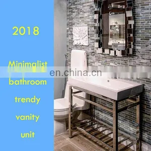 Powder Room Sink Console for Solid Marble Countertop Vanity thumbnail-3