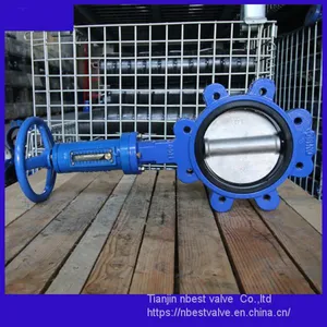 Vertical Wheel DIN Standard PN16 Vertical Gear Lug Butterlfy Valve DN150 thumbnail-4