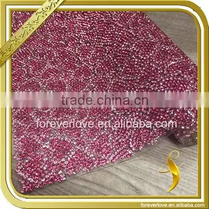 Pink Strass Hotfix Crystal Mesh Heart Shaped Rhinestone Applique for Shoes FRM-238 thumbnail-1