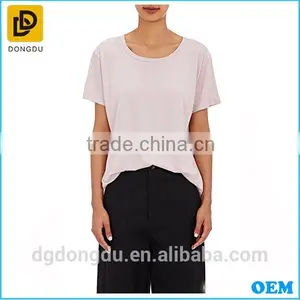 2016 Custom Wholesale Hot Sale Open-back Design Lady Cheap Casual T Shirt thumbnail-1