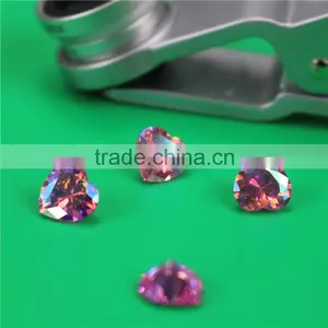 Best Quality Incomparable Beautiful 8mm Round Rose ab Zircon Diamond Stone thumbnail-1
