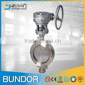 Chemical Industry Dn100 Inox Stainless Steel Manual Eccentric Metal Seal Butterfly Valve thumbnail-1