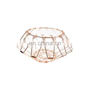 Mini Foldable Basket Collapsible Home Kitchen Counter Top Decor Metal Fruit Basket Stand Bowl Storage thumbnail-1