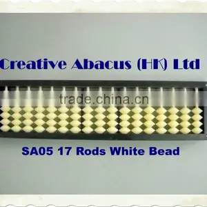 17 Rods White Bead Student Abacus Soroban thumbnail-1