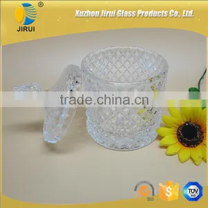 Glass Candy Jar With Glass Lid With Embossed Design Supplier's Choice thumbnail-1