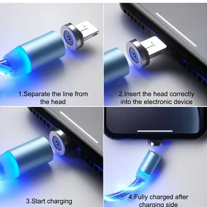 High Quality Products Cable Flash 360 Magnetic Charging Cable 3 In 1 Head Usb Cable thumbnail-5