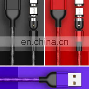 Wholesale 3 in 1 Magnetic Charging USB Cable Charger 540 Degree Rotation Data Cable For Iphon/Micro USB Type C thumbnail-4
