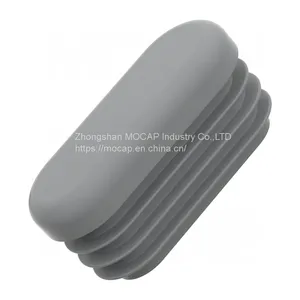 30x15mm Oval Plastic Pipe Plug End Plugs Black PE for Furniture thumbnail-3