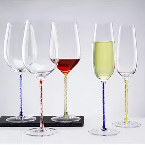 Champagne Flutes Glass Cup Color Stem Goblet Wine Glass thumbnail-1
