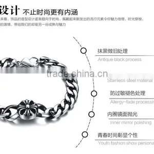 Fashionable Stainless Sterling Steel Man Bracelets Plain Titanium Steel Designer Heavy Bangles thumbnail-2
