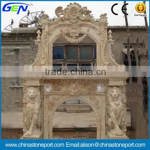 High Quality Unique Design Indoor Cultured Marble Fireplace thumbnail-1