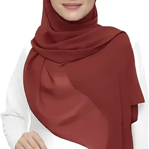 Muslim Women Premium Chiffon Hijab Head Scarf Shawl Wrap thumbnail-1