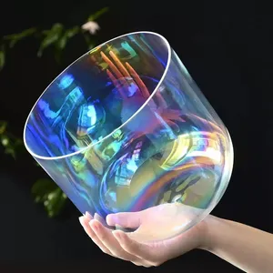 Chakra Singing Bowl Set for Meditation Yoga Sound Healing Healthy Quartz Crystal Singing Bowl thumbnail-1