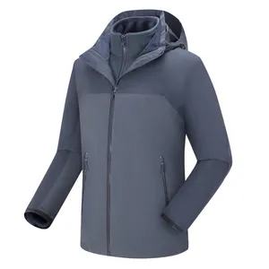Customized Logo Three in One Double Layer Soft Shell Raincoat Waterproof Breathable Windproof Outdoor Stormtrooper thumbnail-4