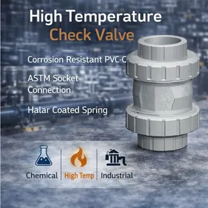 PVC-C Check Valve ASTM Socket Non Return Valve High Temperature Resistant thumbnail-1