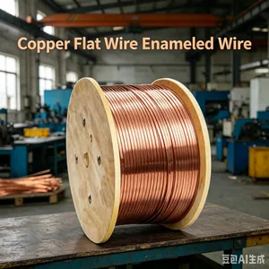 Flat Enameled Solid Conductor Copper Magnet Wire IP67 Rated 99.97% Min Purity for Automotive & Home Appliance Use thumbnail-1