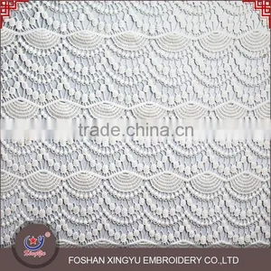 OEM Custom Shaped Beautiful Special Colors Wave Pattern Water Soluble Embroidery Lace Fabric for Europe thumbnail-1