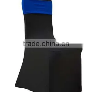 Cheap Black Spandex Chair Cover With Chair Band and Buckle thumbnail-2