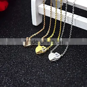 China 2016 New Gold Plated Steel Friendship Heart Necklace Supplier's Choice thumbnail-1