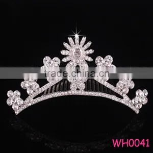Fashion Sunflower Girls Hair Accessories Jewelry Beauty Crown Pearl Crown for Women thumbnail-1