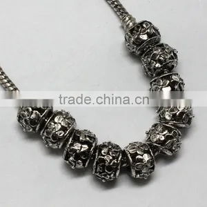 Pdora Jewelry Accessories Hanging Metal Beads, Handmade Zinc Alloy Beads With Large Hole thumbnail-1