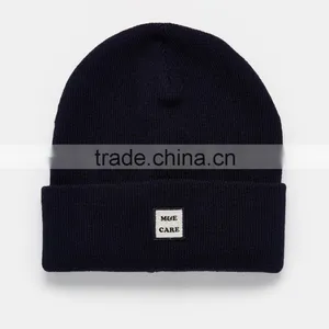 Custom Fashion Patch Logo Blank Beanie Hat Wholesale thumbnail-2