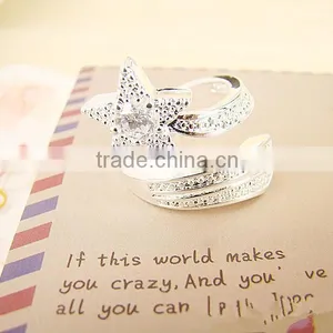 New Arrival Unisex Korea Jewelry Copper Plated With Silver Shape Star Series Ring With High Quality thumbnail-3