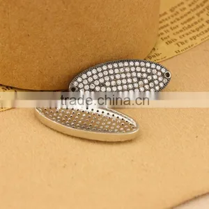 CZ6521 Wholesale Mirco cz Pave Oval Bracelet Charm Connectors thumbnail-2