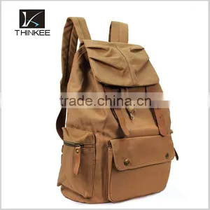 High Quality Popular Custom Leisure Cotton Canvas Wholesale Backpack thumbnail-3