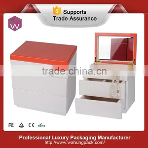 Pure White Two Colors Wood Jewelry Box Case Jewel Wooden thumbnail-1