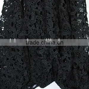 File Milk Silk Water Soluble Lace Hollow Out a Black Cloth Embroidery Stereoscopic Big-name Clothing Embroidery Fabric thumbnail-3