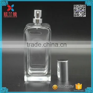 100ml Transparent Square Empty Glass Men Perfume Bottles With Sprayer thumbnail-3