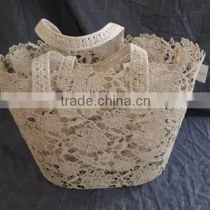 2016 Fashionable Crochet Cotton Baskets With Handles thumbnail-6
