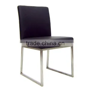 Black Low Back Stainless Steel Legs Model Dining Chair Made in China thumbnail-1
