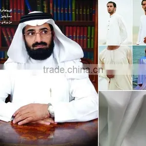 China Factory Wholesale Fabric 2014 Newly Design Polyester Spun Fabric for Arabic Robe Thobe Fabric Arabic Dress Dubai thumbnail-1